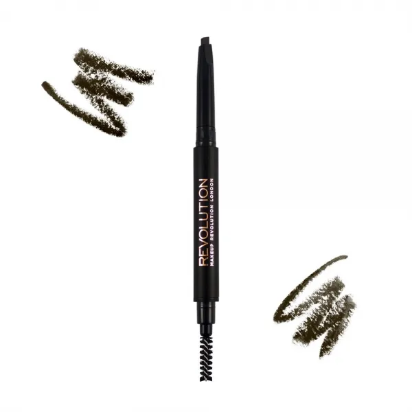 Revolution tužka na obočí - Duo Brow Pencil - Dark Brown