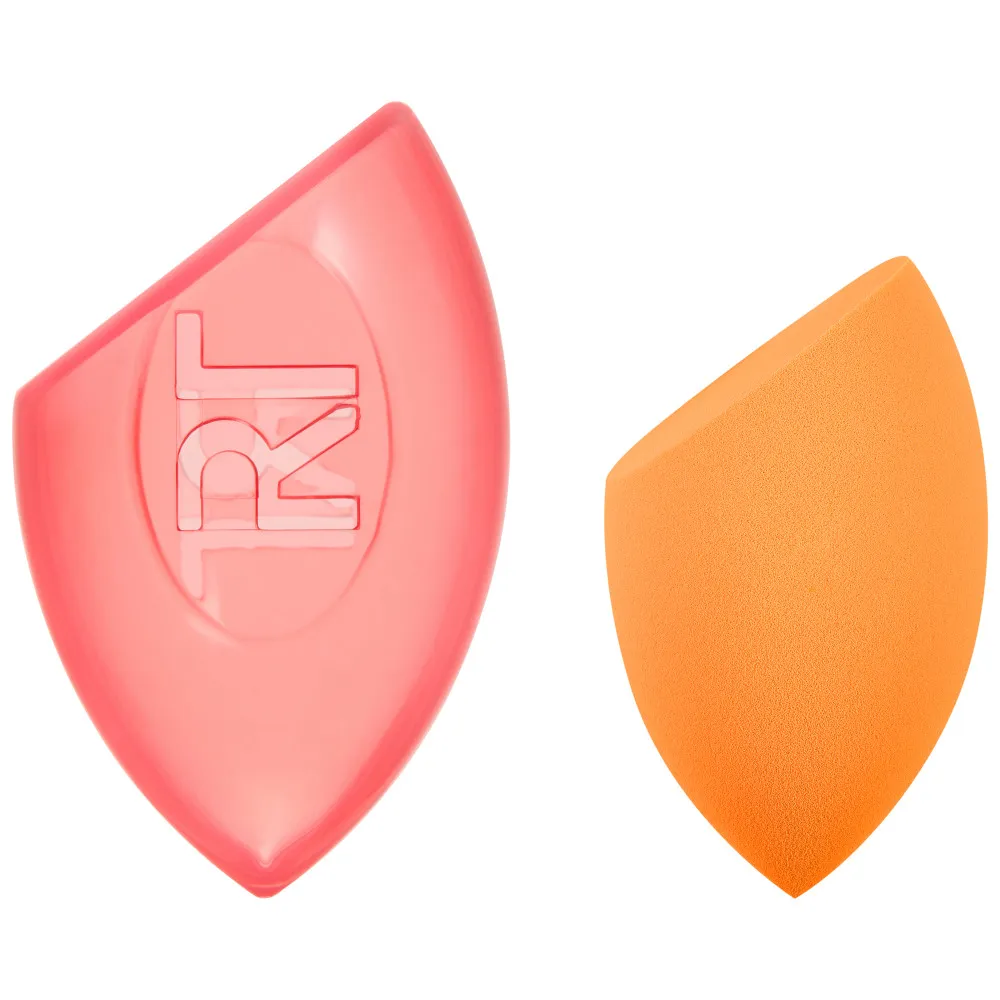 Real Techniques houbička pro nanášení make-upu – Miracle Complexion Sponge + Travel Sponge Case 1711