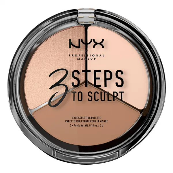 NYX Professional Makeup pudrová contour paleta - 3 Steps To Sculpt Face Sculpting Palette – Fair (3STS01)