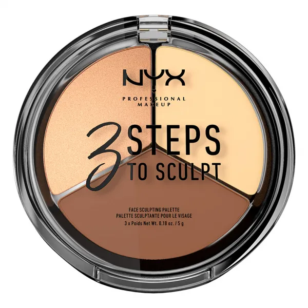 NYX Professional Makeup pudrová contour paleta - 3 Steps To Sculpt Face Sculpting Palette – Light (3STS02)