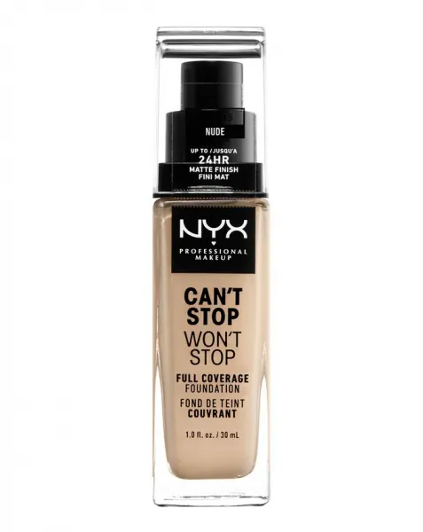 NYX Professional Makeup tekutý make-up  - Can't Stop Won't Stop Full Coverage Foundation - Nude