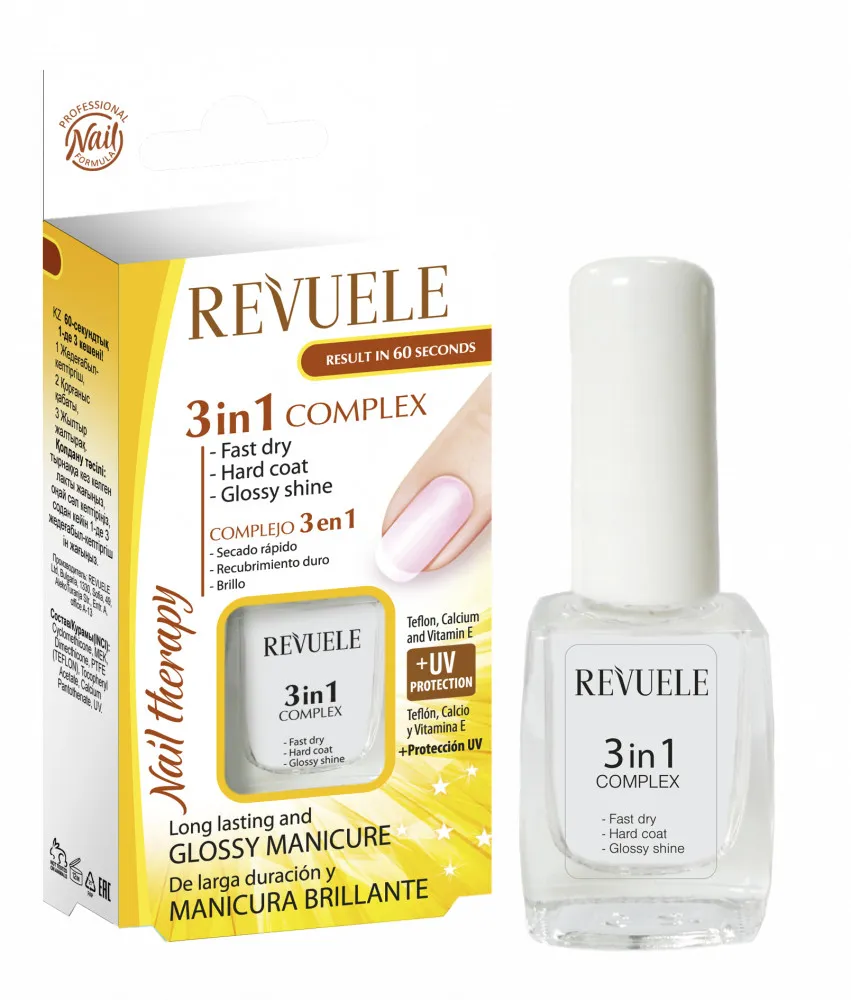 Revuele komplex pro péči o nehty Nail Therapy 3in1 Complex - Fast Dry, Hard Coat & Glossy Shine