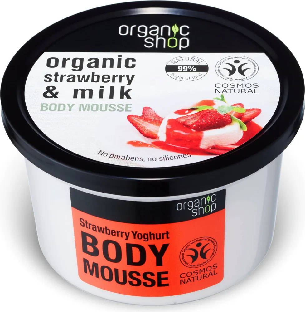 Organic Shop tělová pěna jahoda Body Mousse Strawberry Yoghurt,(250 m