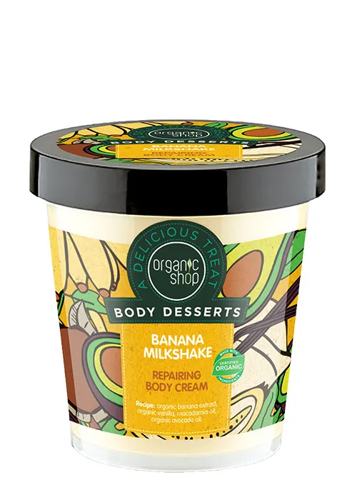 Organic Shop regenerační tělové mléko Body Dessert Banana Milkshake Repairing Body Cream (450 ml)