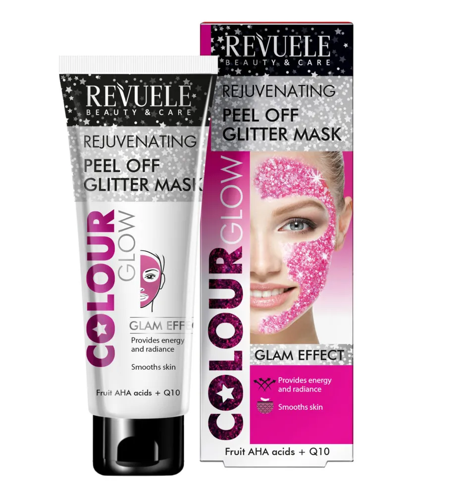 Revuele pleťová maska Rejuvenating Peel-off Glitter Mask - Color Glow - Pink // Poškozené zboží