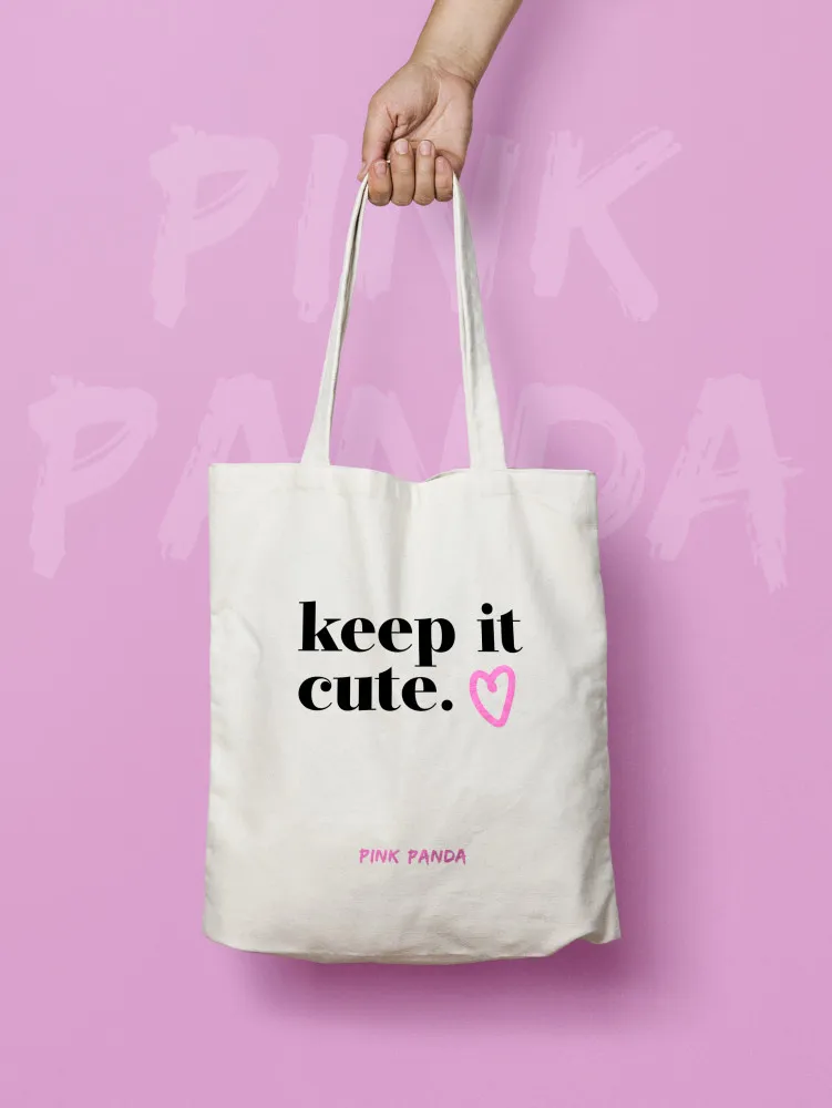 PINK PANDA Keep It Cute Tote Bag