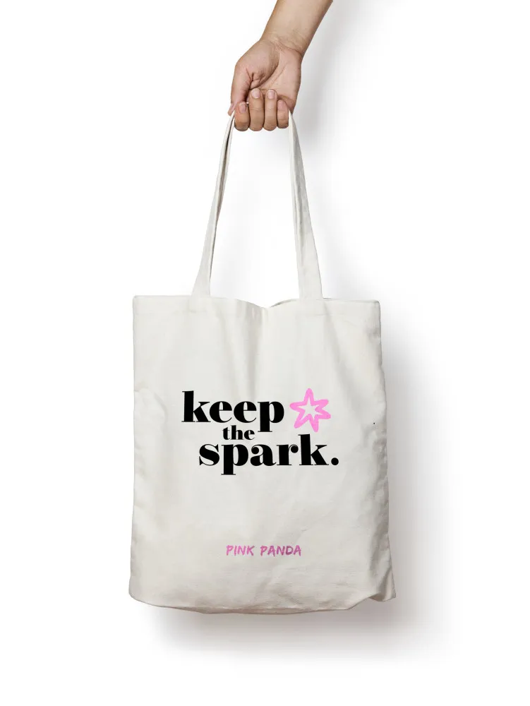 PINK PANDA Keep The Spark Tote Bag