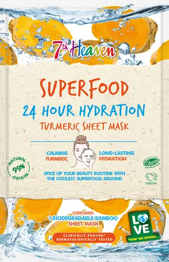 Montagne Jeunesse pleťová maska - Superfood 24 Hour Hydration Turmeric Sheet Mask