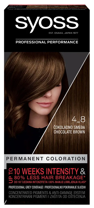 Syoss barva na vlasy - Permanent Coloration - 4_8 Chocolate Brown