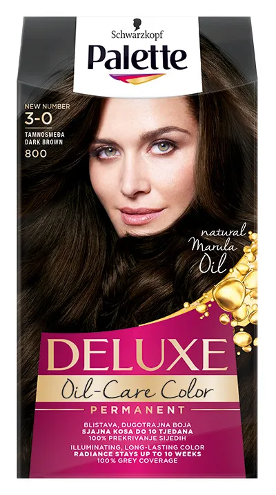 Schwarzkopf Palette barva na vlasy - Deluxe - 3-0 Dark Brown