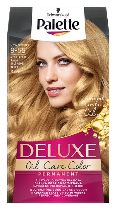 Schwarzkopf Palette barva na vlasy - Deluxe - 9-55 Gold Gloss Honey