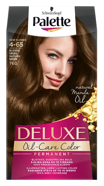 Schwarzkopf Palette barva na vlasy - Deluxe - 4-65 Dazzling Brown