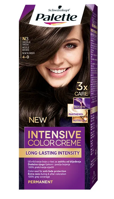 Schwarzkopf Palette barva na vlasy - Intensive Color Creme - 3-0 Middle Brown