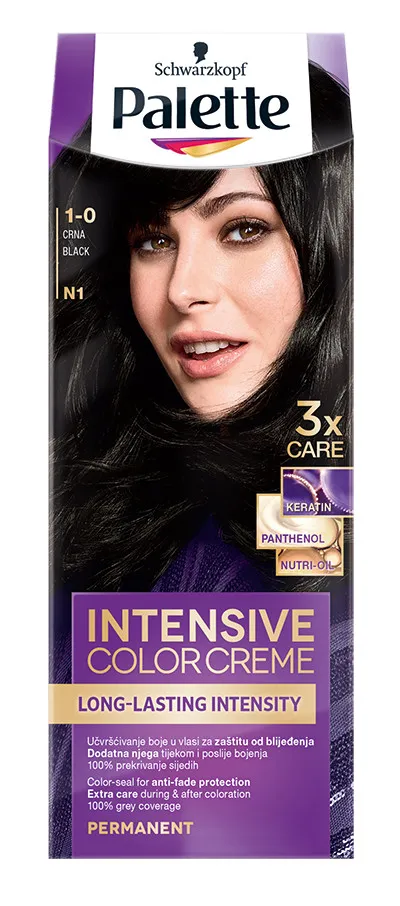 Schwarzkopf Palette barva na vlasy - Intensive Color Creme - 1-0 Black