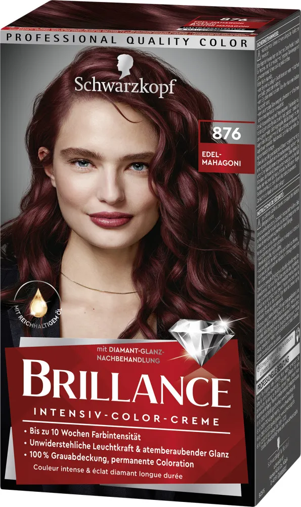 Schwarzkopf Brillance barva na vlasy - Intensive Color Cream - 876 Noble Mahogany