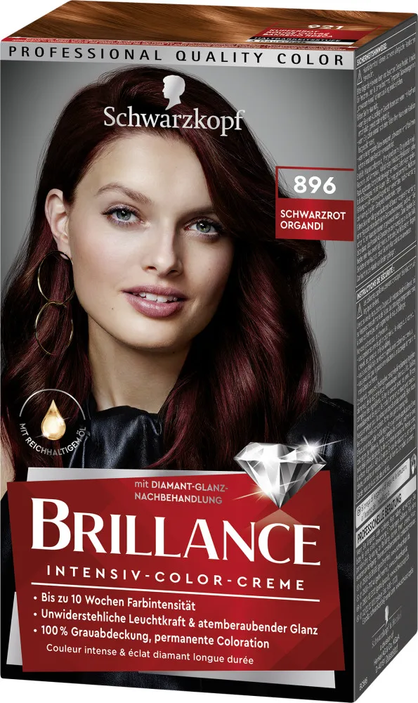 Schwarzkopf Brillance barva na vlasy - Intensive Color Cream - 896 Black Red Lace