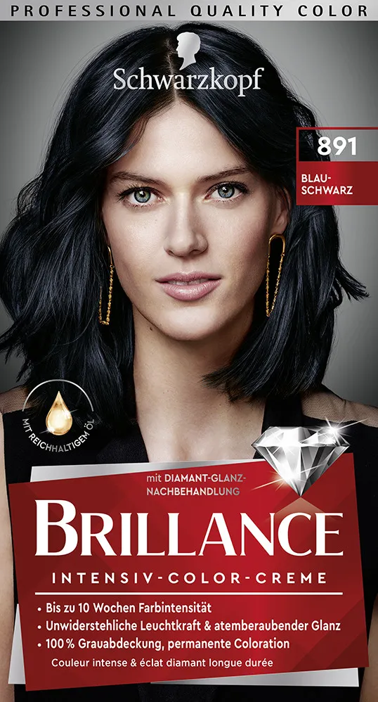 Schwarzkopf Brillance barva na vlasy - Intensive Color Cream - 891 Blue Black