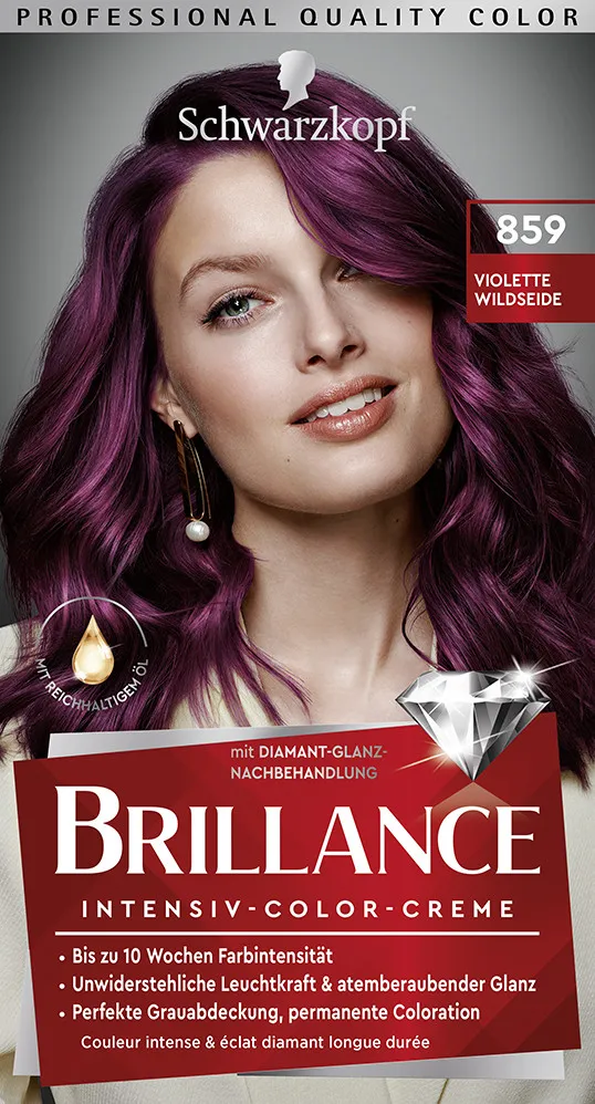 Schwarzkopf Brillance barva na vlasy - Intensive Color Cream - 859 Silky Purple