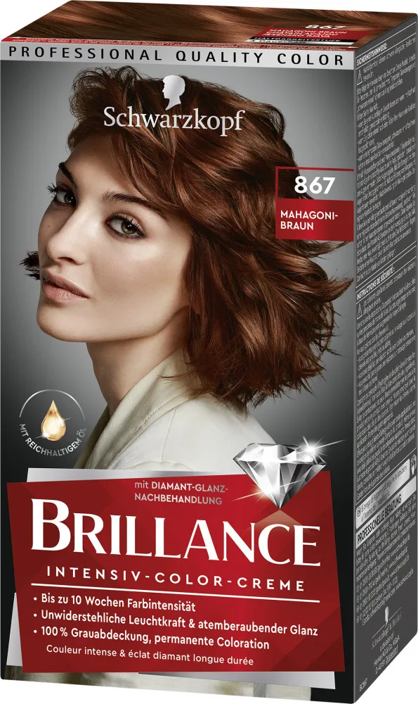 Schwarzkopf Brillance barva na vlasy - Intensive Color Cream - 867 Autumn Brown