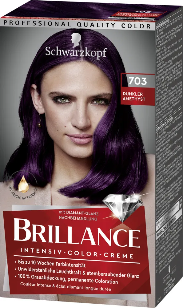 Schwarzkopf Brillance barva na vlasy - Intensive Color Cream - 703 Dark Amethyst