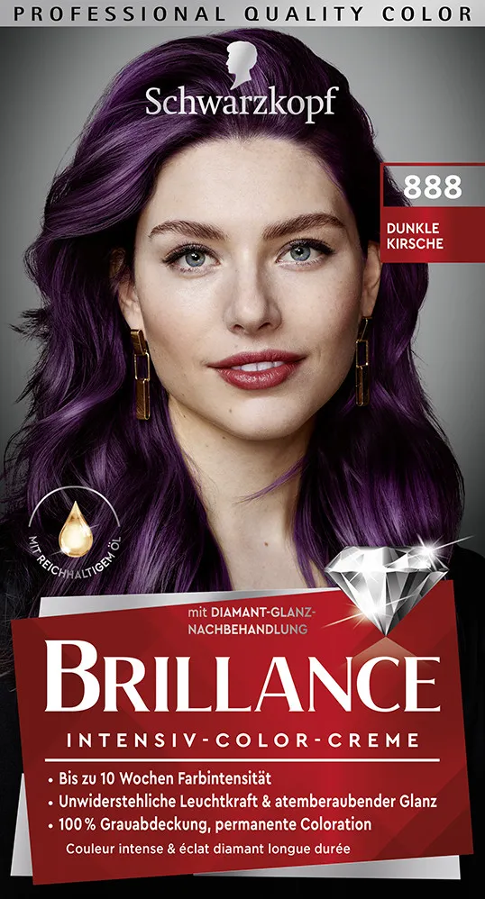 Schwarzkopf Brillance barva na vlasy - Intensive Color Cream - 888 Dark Cherry