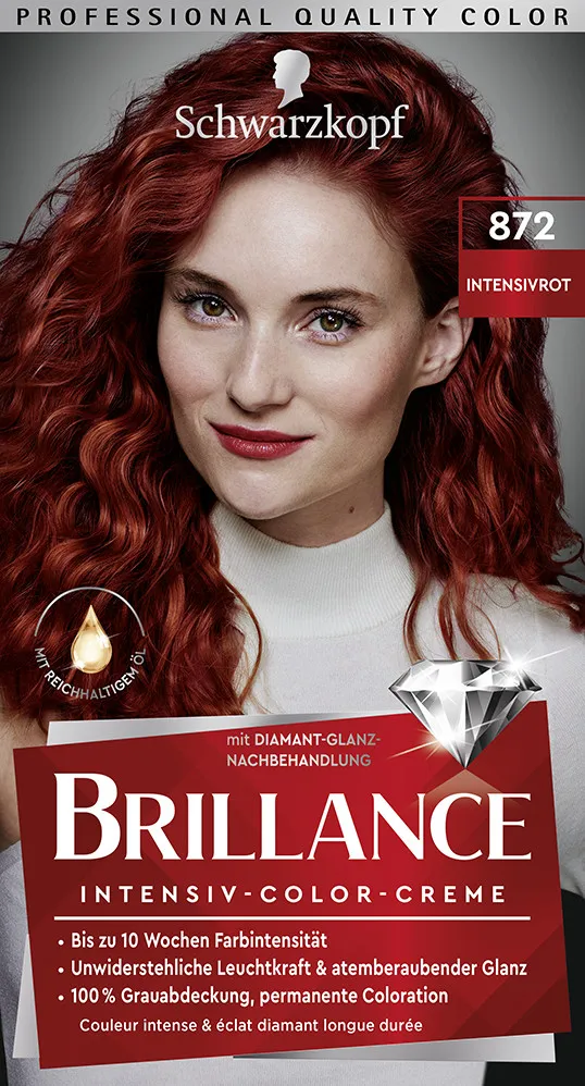 Schwarzkopf Brillance barva na vlasy - Intensive Color Cream - 872  Intense Red