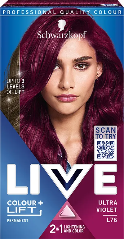 Schwarzkopf barva na vlasy - Live Colour + Lift - L76 Ultra Violet